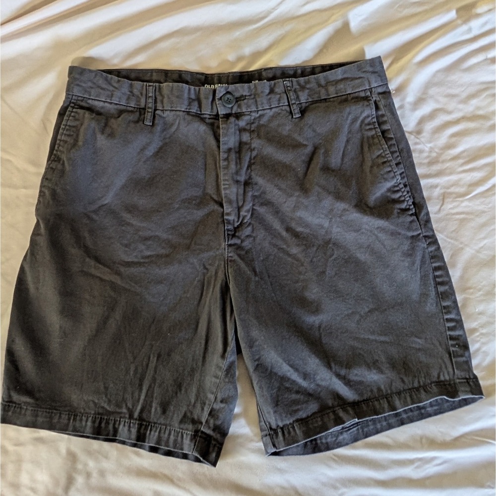 Old Navy Mens Slim Rotation Chino Shorts Grey Built-In Flex Stretch Size 36 8in